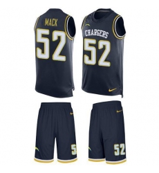 Men's Nike Los Angeles Chargers #52 Khalil Mack Navy Blue Team Color Stitched NFL Limited Tank Top Suit Jersey