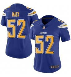 Women's Nike Los Angeles Chargers #52 Khalil Mack Electric Blue Stitched NFL Limited Rush Jersey
