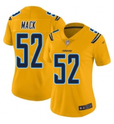 Women's Nike Los Angeles Chargers #52 Khalil Mack Gold Stitched NFL Limited Inverted Legend Jersey