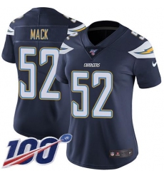 Women's Nike Los Angeles Chargers #52 Khalil Mack Navy Blue Team Color Stitched NFL 100th Season Vapor Untouchable Limited Jersey