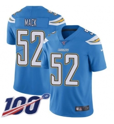 Youth Nike Los Angeles Chargers #52 Khalil Mack Electric Blue Alternate Stitched NFL 100th Season Vapor Untouchable Limited Jersey