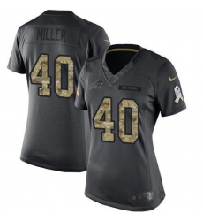 Women's Nike Buffalo Bills #40 Von Miller Black Stitched NFL Limited 2016 Salute To Service Jersey