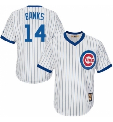 Men's Majestic Chicago Cubs #14 Ernie Banks Authentic White Home Cooperstown MLB Jersey