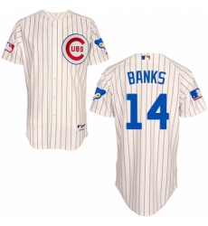 Men's Majestic Chicago Cubs #14 Ernie Banks Replica Cream 1969 Turn Back The Clock MLB Jersey