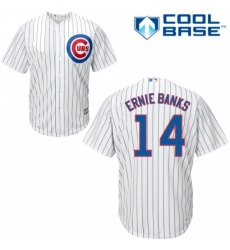Men's Majestic Chicago Cubs #14 Ernie Banks Replica White Home Cool Base MLB Jersey