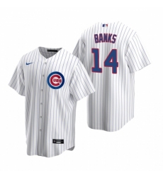 Men's Nike Chicago Cubs #14 Ernie Banks White Home Stitched Baseball Jersey