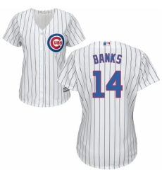 Women's Majestic Chicago Cubs #14 Ernie Banks Replica White Home Cool Base MLB Jersey