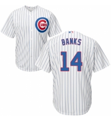 Youth Majestic Chicago Cubs #14 Ernie Banks Replica White Home Cool Base MLB Jersey