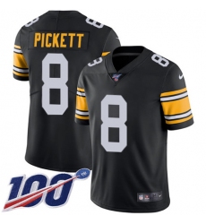 Men's Nike Pittsburgh Steelers #8 Kenny Pickett Black Alternate Stitched NFL 100th Season Vapor Limited Jersey