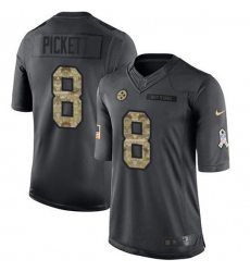 Men's Nike Pittsburgh Steelers #8 Kenny Pickett Black Stitched NFL Limited 2016 Salute to Service Jersey