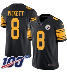 Men's Nike Pittsburgh Steelers #8 Kenny Pickett Black Stitched NFL Limited Rush 100th Season Jersey