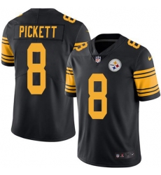 Men's Nike Pittsburgh Steelers #8 Kenny Pickett Black Stitched NFL Limited Rush Jersey