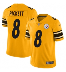 Men's Nike Pittsburgh Steelers #8 Kenny Pickett Gold Stitched NFL Limited Inverted Legend Jersey