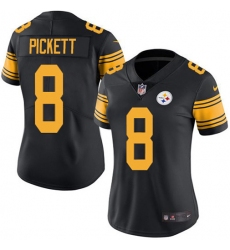 Women's Nike Pittsburgh Steelers #8 Kenny Pickett Black Stitched NFL Limited Rush Jersey
