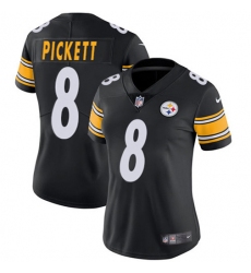 Women's Nike Pittsburgh Steelers #8 Kenny Pickett Black Team Color Stitched NFL Vapor Untouchable Limited Jersey