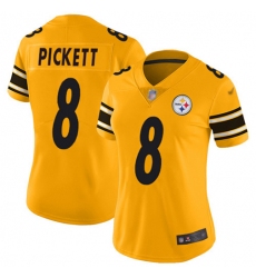 Women's Nike Pittsburgh Steelers #8 Kenny Pickett Gold Stitched NFL Limited Inverted Legend Jersey