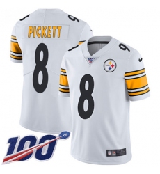 Youth Nike Pittsburgh Steelers #8 Kenny Pickett White Stitched NFL 100th Season Vapor Limited Jersey