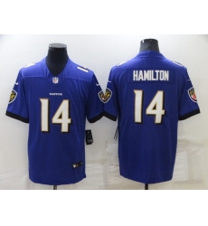 Baltimore Ravens #14 Kyle Hamilton Purple Vapor Untouchable Limited Stitched Jersey
