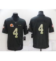 Cleveland Browns #4 Deshaun Watson Black Salute to Service Limited Stitched Jersey