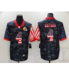 Cleveland Browns #4 Deshaun Watson Camo USA Flag Limited Stitched Jersey
