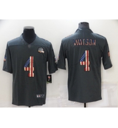 Cleveland Browns #4 Deshaun Watson Grey Salute To Service USA Flag Fashion Limited Stitched Jersey