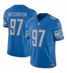 Men's Detroit Lions #97 Aidan Hutchinson Nike Blue Vapor F.U.S.E. Limited Jersey