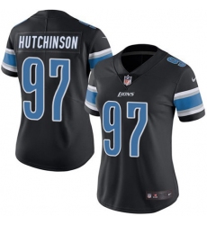 Women's Nike Detroit Lions #97 Aidan Hutchinson Black Stitched NFL Limited Rush Jersey