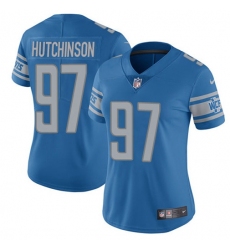 Women's Nike Detroit Lions #97 Aidan Hutchinson Blue Team Color Stitched NFL Vapor Untouchable Limited Jersey