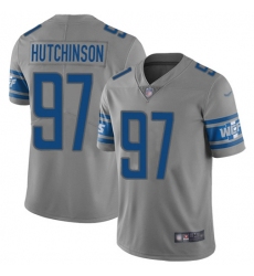 Youth Nike Detroit Lions #97 Aidan Hutchinson Gray Stitched NFL Limited Inverted Legend Jersey
