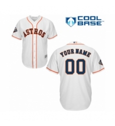 Men's Houston Astros Customized Replica White Home Cool Base 2019 World Series Bound Baseball Jersey