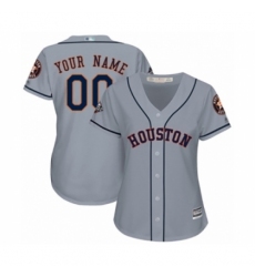 Women's Houston Astros Customized Authentic Grey Road Cool Base 2019 World Series Bound Baseball Jersey