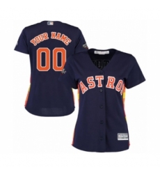 Women's Houston Astros Customized Authentic Navy Blue Alternate Cool Base 2019 World Series Bound Baseball Jersey