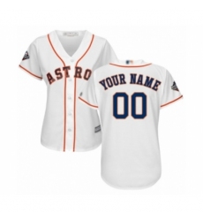 Women's Houston Astros Customized Authentic White Home Cool Base 2019 World Series Bound Baseball Jersey