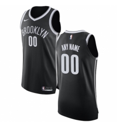 Men's Brooklyn Nets Nike Black Authentic Custom Jersey - Icon Edition