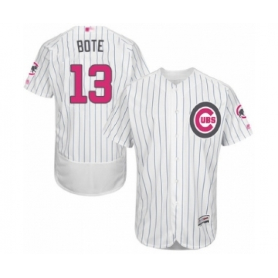 Men's Chicago Cubs #13 David Bote Authentic White 2016 Mother's Day Fashion Flex Base Baseball Player Jersey Men's Chicago Cubs #13 David Bote Authentic White 2016 Mother's Day Fashion Flex Base Baseball Player Jersey