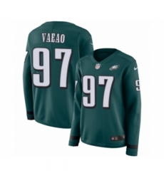 Women's Nike Philadelphia Eagles #97 Destiny Vaeao Limited Green Therma Long Sleeve NFL Jersey
