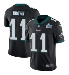 Men's Nike Philadelphia Eagles #11 A.J. Brown Black Alternate Super Bowl LVII Patch Stitched NFL Vapor Untouchable Limited Jersey