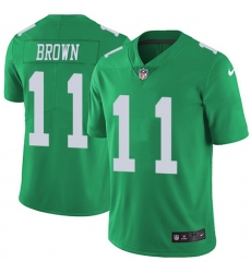 Men's Nike Philadelphia Eagles #11 A.J. Brown Green Stitched NFL Limited Rush Jersey