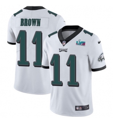 Men's Nike Philadelphia Eagles #11 A.J. Brown White Super Bowl LVII Patch Stitched NFL Vapor Untouchable Limited Jersey