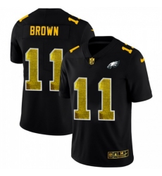 Men's Philadelphia Eagles #11 A.J. Brown Black Nike Golden Sequin Vapor Limited NFL Jersey