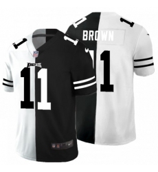 Men's Philadelphia Eagles #11 A.J. Brown Black V White Peace Split Nike Vapor Untouchable Limited NFL Jersey