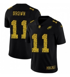 Men's Philadelphia Eagles #11 A.J. Brown Nike Leopard Print Fashion Vapor Limited NFL Jersey Black