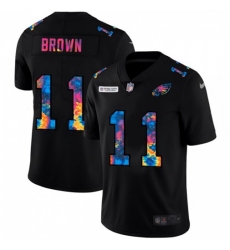 Men's Philadelphia Eagles #11 A.J. Brown Nike Multi-Color Black 2020 NFL Crucial Catch Vapor Untouchable Limited Jersey