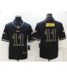 Philadelphia Eagles #11 A. J. Brown Black Golden Edition Stitched NFL Nike Limited Jersey