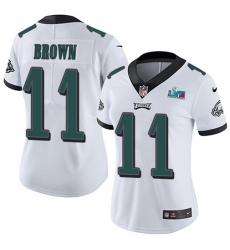 Women's Nike Philadelphia Eagles #11 A.J. Brown White Super Bowl LVII Patch Stitched NFL Vapor Untouchable Limited Jersey