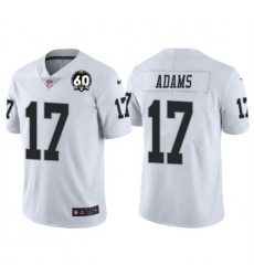 Las Vegas Raiders #17 Davante Adams White With 60th Anniversary Patch Vapor Limited Stitched Jersey