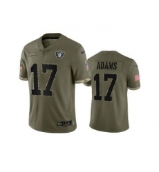 Men's Las Vegas Raiders #17 Davante Adams 2022 Olive Salute To Service Limited Stitched Jersey Men's Las Vegas Raiders #17 Davante Adams 2022 Olive Salute To Service Limited Stitched Jersey