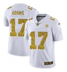 Men's Las Vegas Raiders #17 Davante Adams Nike Flocked Leopard Print Vapor Limited NFL Jersey White