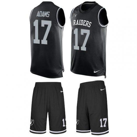 Men's Nike Las Vegas Raiders #17 Davante Adams Black Team Color Stitched NFL Limited Tank Top Suit Jersey Men's Nike Las Vegas Raiders #17 Davante Adams Black Team Color Stitched NFL Limited Tank Top Suit Jersey
