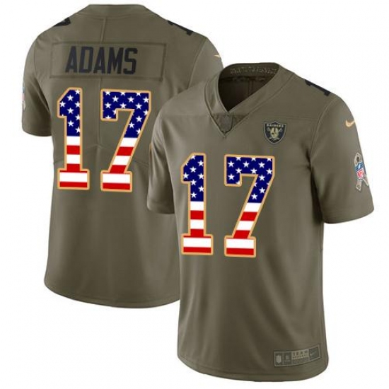 Men's Nike Las Vegas Raiders #17 Davante Adams OliveUSA Flag Stitched NFL Limited 2017 Salute To Service Jersey Men's Nike Las Vegas Raiders #17 Davante Adams OliveUSA Flag Stitched NFL Limited 2017 Salute To Service Jersey